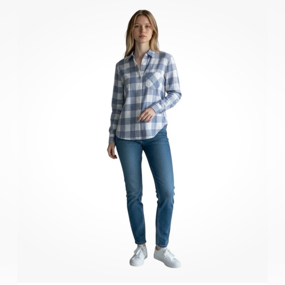 NWOT UNTUCKit Volnay Plaid Long Sleeve Button Down Top Size 2